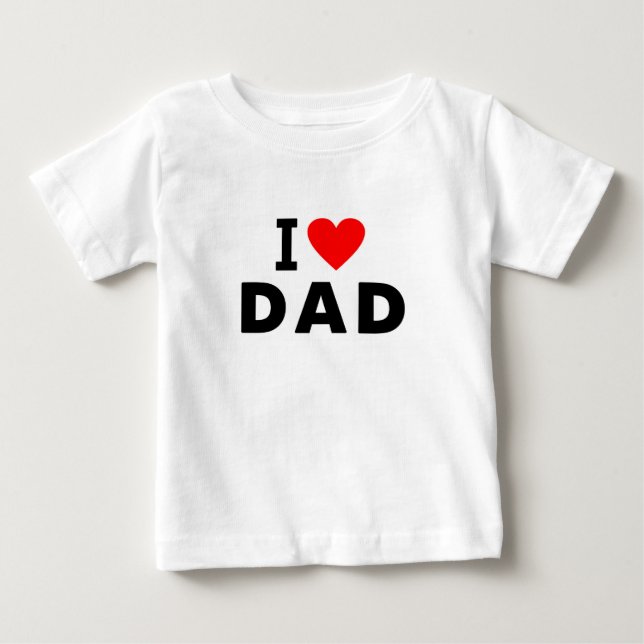i kärlek pappa-texttext för hjärtpappa far-symbol tee shirt (Framsida)