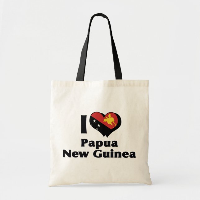 I Kärlek Papua Nya Guinea Flagga Tygkasse (Framsidan)