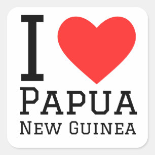 I kärlek Papua Nya Guinea Fyrkantigt Klistermärke