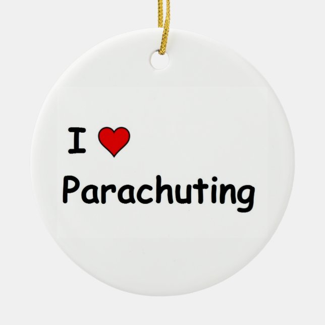 I Kärlek Parachuting Julgransprydnad Keramik (Framsidan)