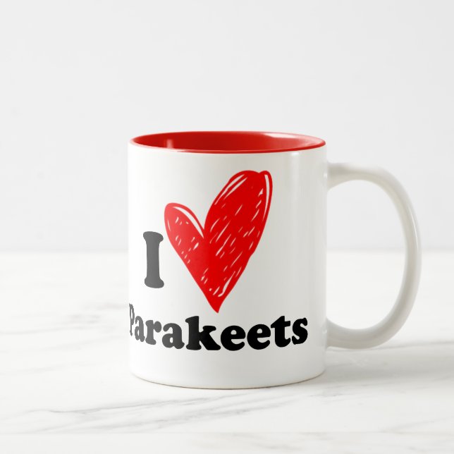 I kärlek Parakeets Två-Tonad Mugg (Höger)