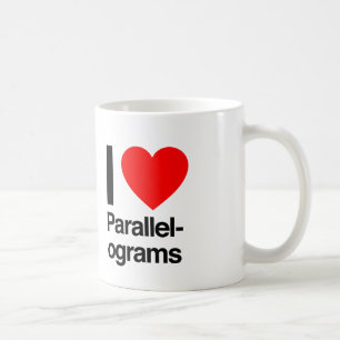 i kärlek parallelogram kaffemugg