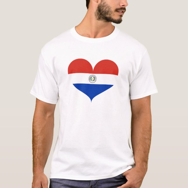 I Kärlek Paraquay Flagga T Shirt (Framsida)