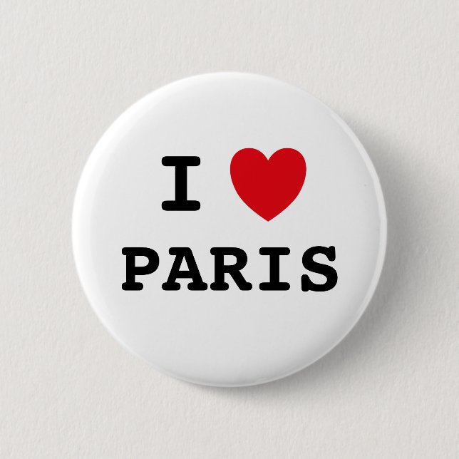 I kärlek Paris 6 Cm Round Badge Knapp (Framsida)