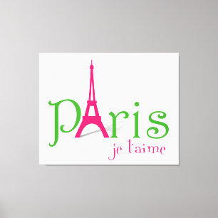 I kärlek Paris Canvastryck