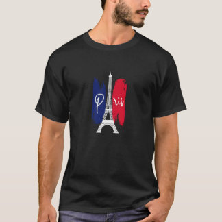 I Kärlek Paris Clothing Eiffel Torn Frankrike Flag T Shirt