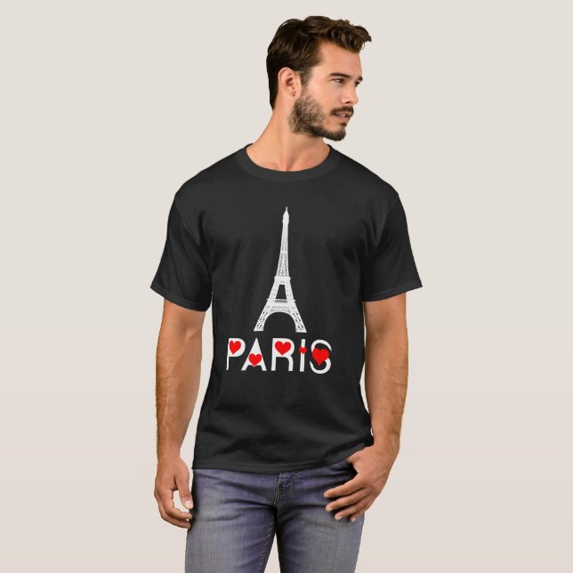 I Kärlek Paris Eiffel Torn elegant T Shirt (Hel framsida)