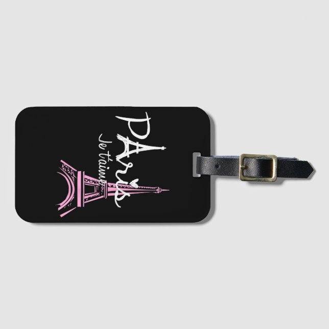 I Kärlek Paris Eiffel Torn Frankrike Fransk Souven Bagagebricka (Framsida horisontal)