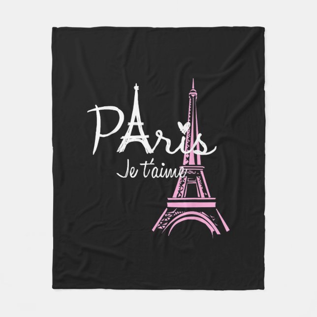 I Kärlek Paris Eiffel Torn Frankrike Fransk Souven Fleecefilt (Framsidan)