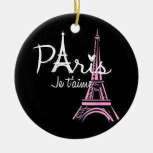 I Kärlek Paris Eiffel Torn Frankrike Fransk Souven Julgransprydnad Keramik