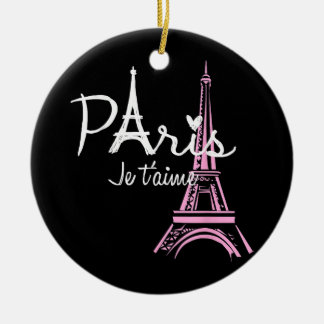 I Kärlek Paris Eiffel Torn Frankrike Fransk Souven Julgransprydnad Keramik
