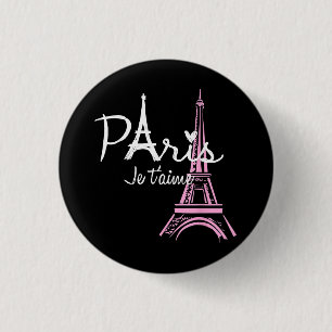 I Kärlek Paris Eiffel Torn Frankrike Fransk Souven Knapp