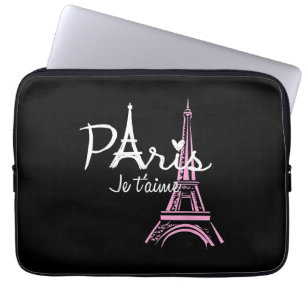 I Kärlek Paris Eiffel Torn Frankrike Fransk Souven Laptop Fodral