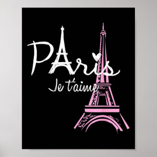 I Kärlek Paris Eiffel Torn Frankrike Fransk Souven Poster