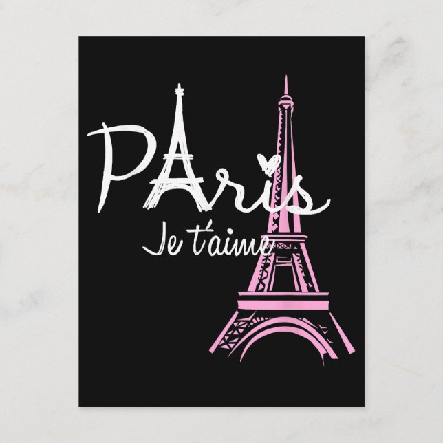 I Kärlek Paris Eiffel Torn Frankrike Fransk Souven Tilläggskort (Framsida)