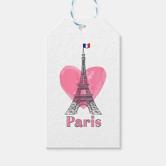 I Kärlek Paris Eiffel Torn Frankrike Gift Presentetikett (Framsidan)