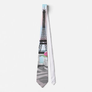 I Kärlek Paris - Eiffel Torn och Bouquet Flowers Slips