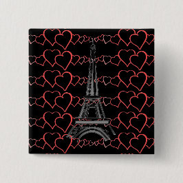I Kärlek Paris, Eiffel Torn Pin Button Knapp