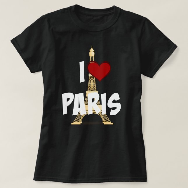 "I Kärlek Paris" Eiffel Torn T Shirt (Design framsida)