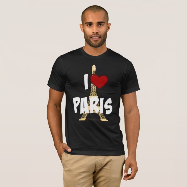 "I Kärlek Paris" Eiffel Torn T Shirt (Hel framsida)