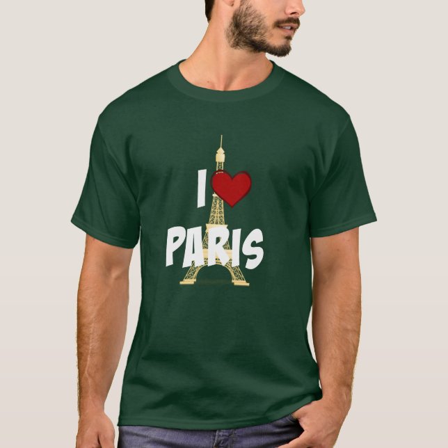 "I Kärlek Paris" Eiffel Torn T-Shirt (Framsida)