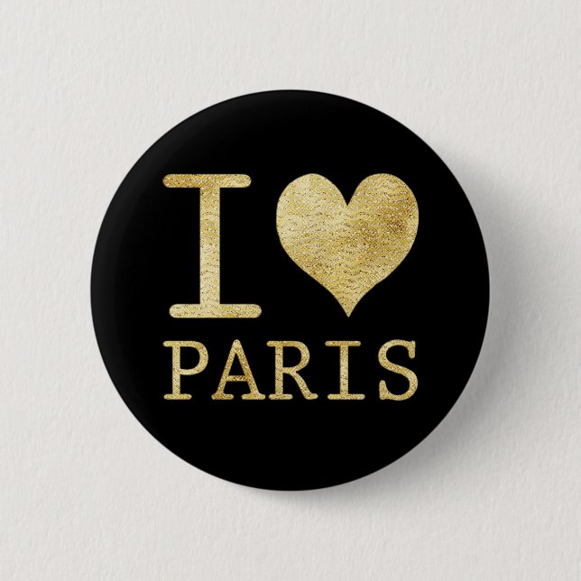 I KÄRLEK PARIS FAUX GLITTER KNAPP (Framsida)