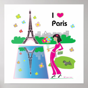 I kärlek Paris, Frankrike Poster