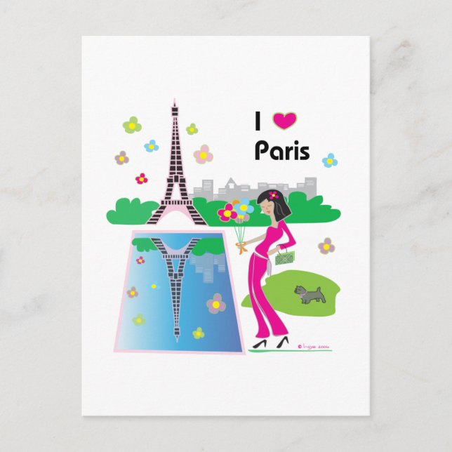 I kärlek Paris, Frankrike Vykort (Framsida)