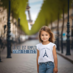 I kärlek Paris - J'aime Paris- & Fransk Quote on B T Shirt
