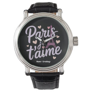 I Kärlek Paris Je t'aime Eiffel Torn Frankrike T-S Armbandsur
