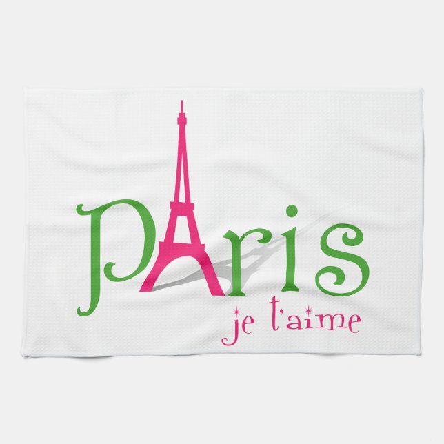 I kärlek Paris Kökshandduk (Horisontell)