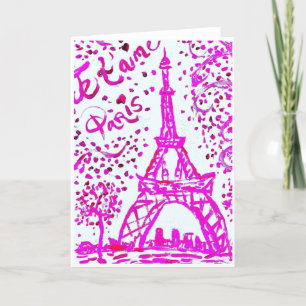 I kärlek Paris-kort<Blank Inside> Inbjudan