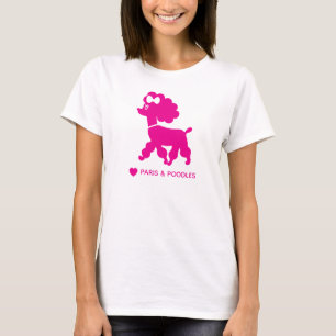 I Kärlek Paris och Pudel Cute Anpassningsbar T-Shi T Shirt