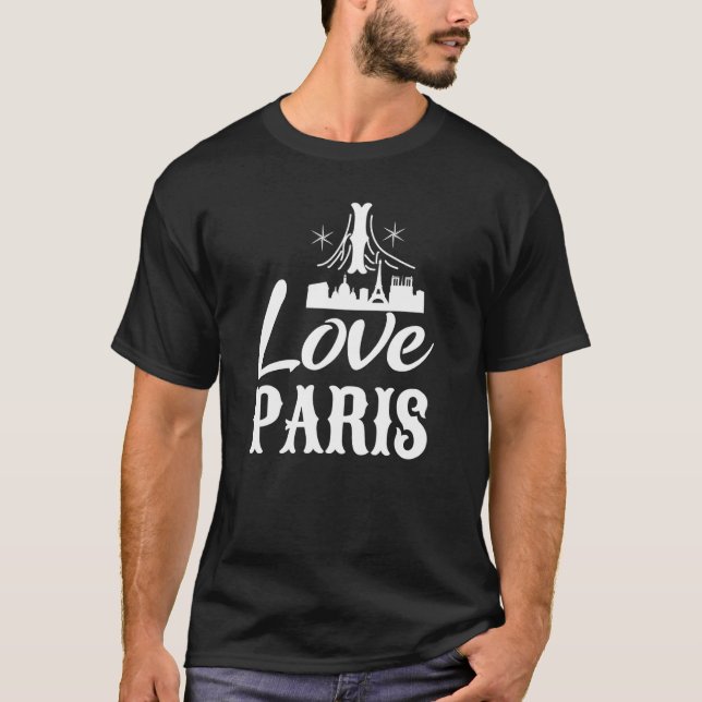 I Kärlek Paris Paris Frankrike T Shirt (Framsida)