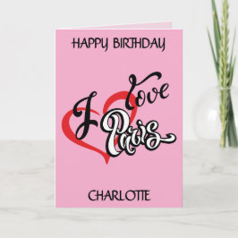 I Kärlek Paris. Redigerbar Kort