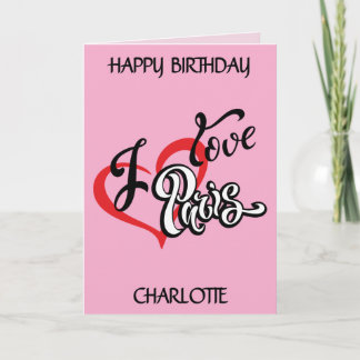 I Kärlek Paris. Redigerbar Kort