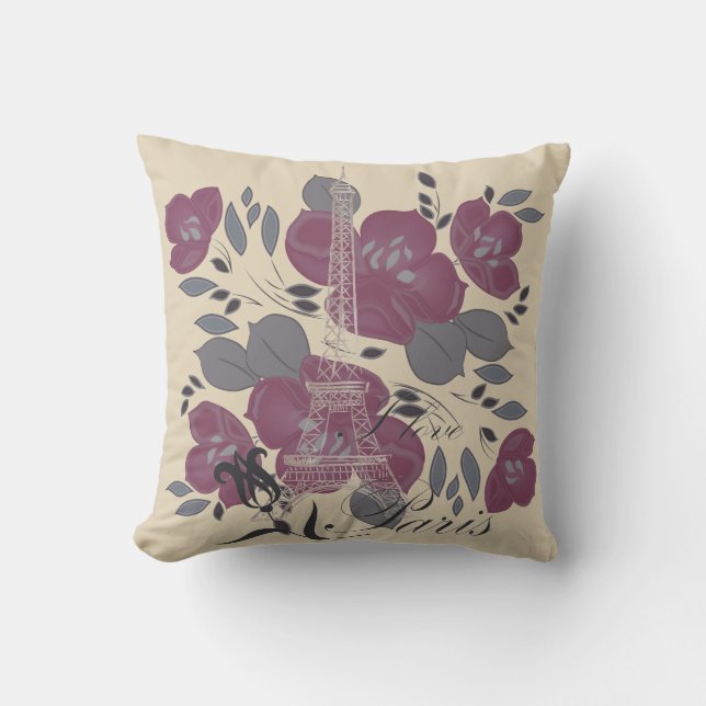 I kärlek Paris Reversible Blommigt Decorative Pill Kudde (Framsida)