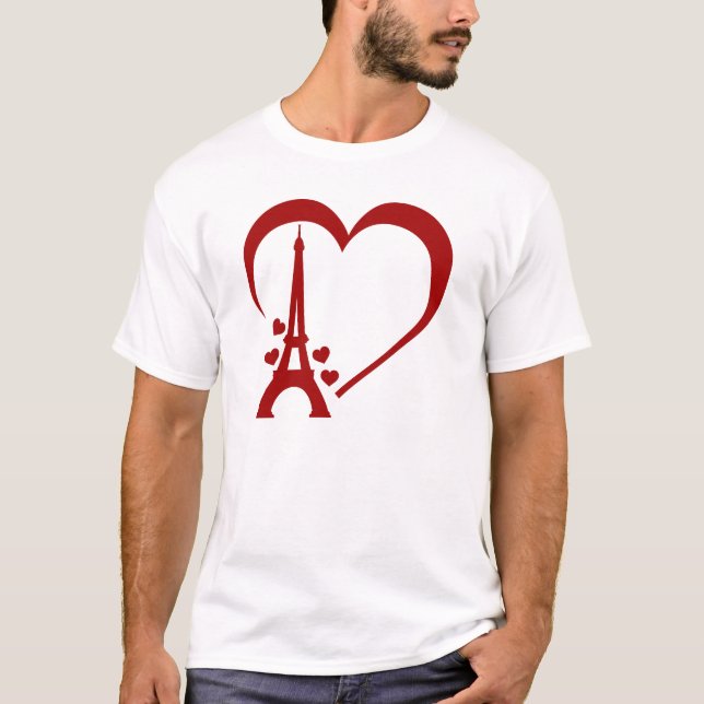 I Kärlek Paris, Romantic Travel-Inspired Paris T Shirt (Framsida)