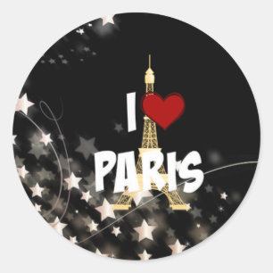 I Kärlek Paris Runt Klistermärke