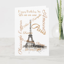 "I KÄRLEK PARIS" SISTER GREETING CARD KORT