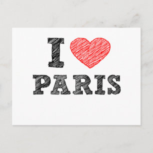 I Kärlek Paris Sketch Vykort