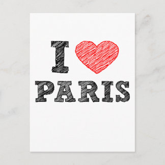 I Kärlek Paris Sketch Vykort