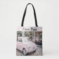 I Kärlek Paris Street Scene Rosa Car