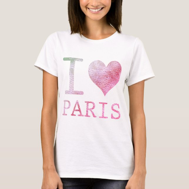I Kärlek Paris T-skjorta T Shirt (Framsida)