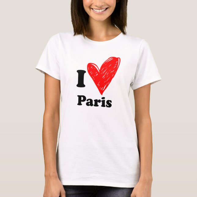 I kärlek Paris Tee Shirt (Framsida)