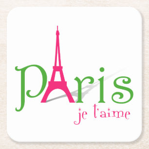 I kärlek Paris Underlägg Papper Kvadrat