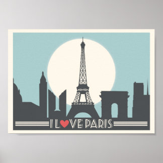 I kärlek Paris Vintage affisch