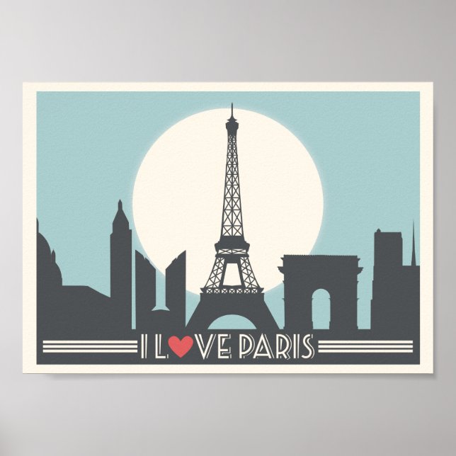 I kärlek Paris Vintage affisch (Framsidan)