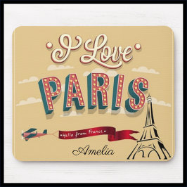 I Kärlek Paris Vintage affisch Musmatta