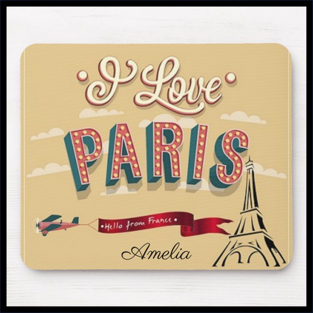 I Kärlek Paris Vintage affisch Musmatta (Skapare uppladdad)